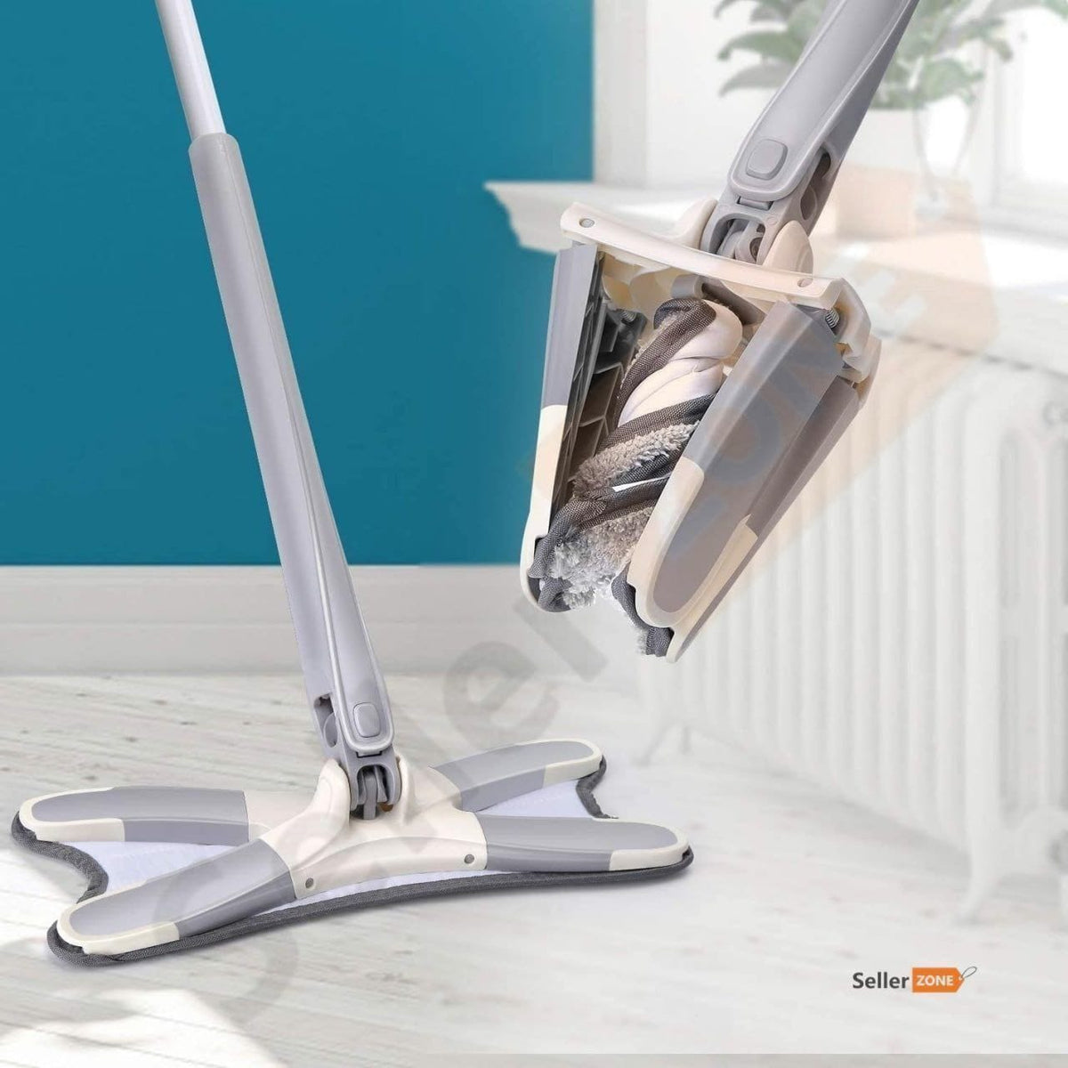 X MOP x-tmicrofiber mop Wet & Dry Mop (Grey)