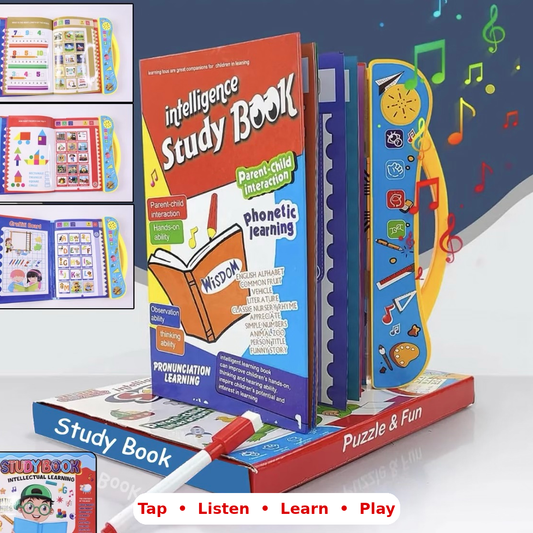 Intelligence Study Book – Interactive Sound Learning Book for Kids with Marker & Writing Board
