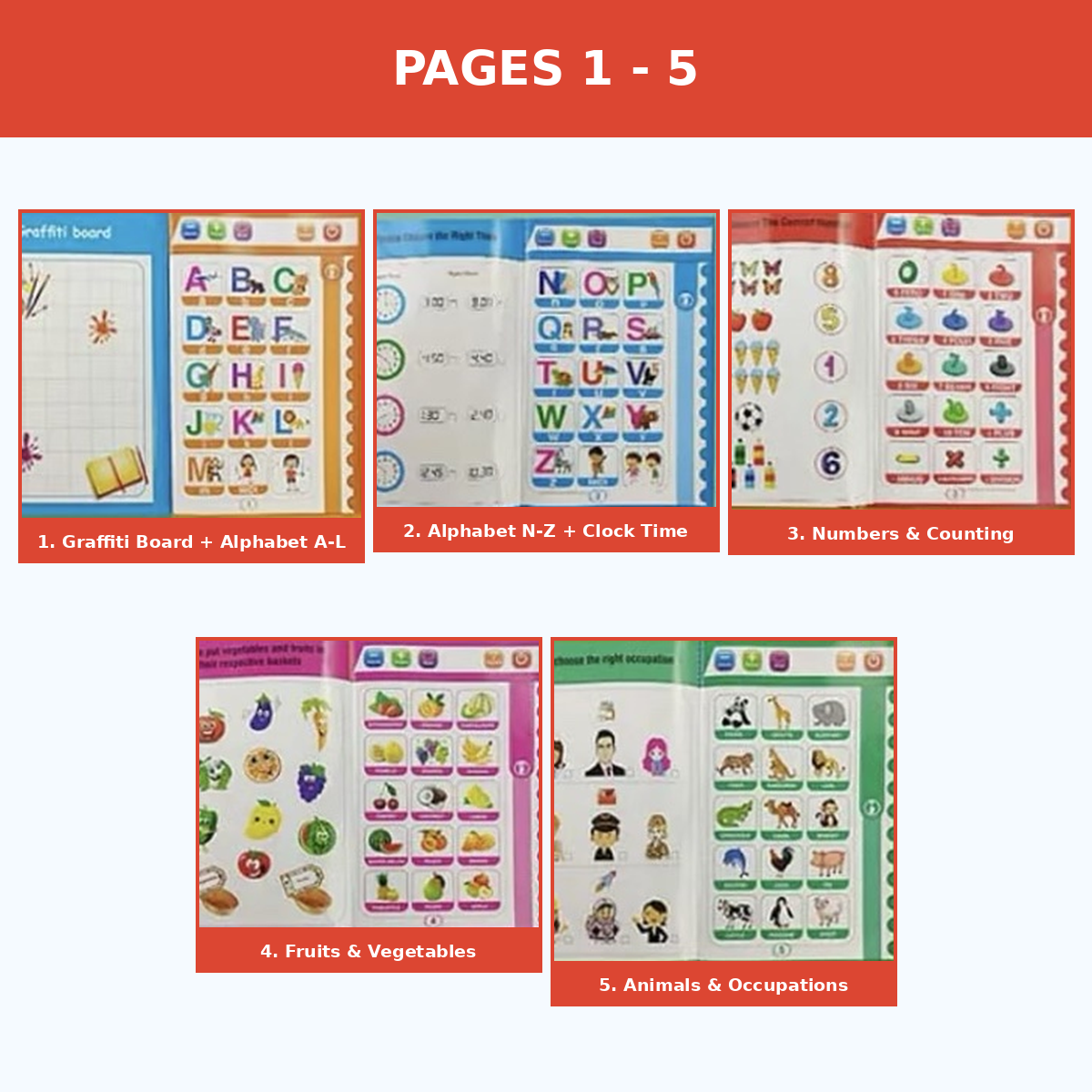 Intelligence Study Book – Interactive Sound Learning Book for Kids with Marker & Writing Board