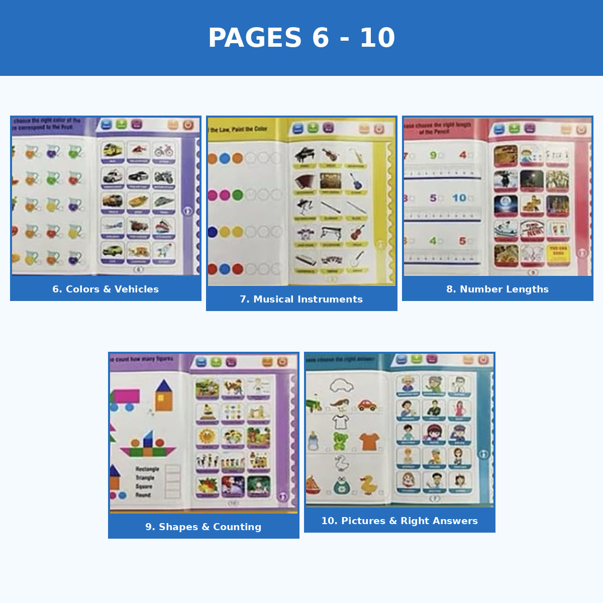 Intelligence Study Book – Interactive Sound Learning Book for Kids with Marker & Writing Board