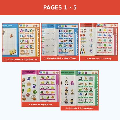 Intelligence Study Book – Interactive Sound Learning Book for Kids with Marker & Writing Board